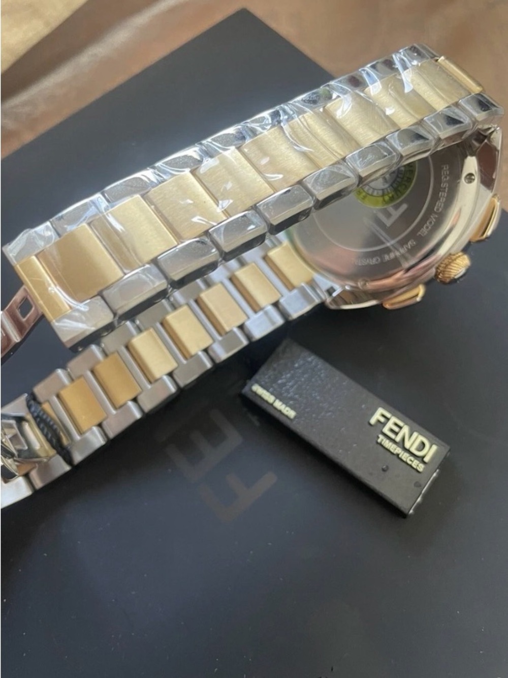 Fendi Two-Tone Gold and Silver Stainless Chronograph Watch - Picture 5 of 13